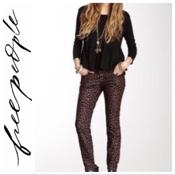 💕SALE💕 Free People Cheetah Print Skinny Jeans - Picture 2 of 9